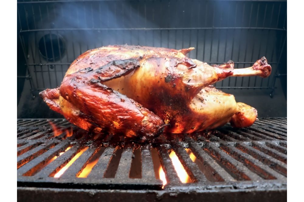 marinated turkey on the grill
